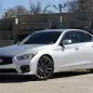 2016 Infiniti Q50 Red Sport 400 front 3/4 view