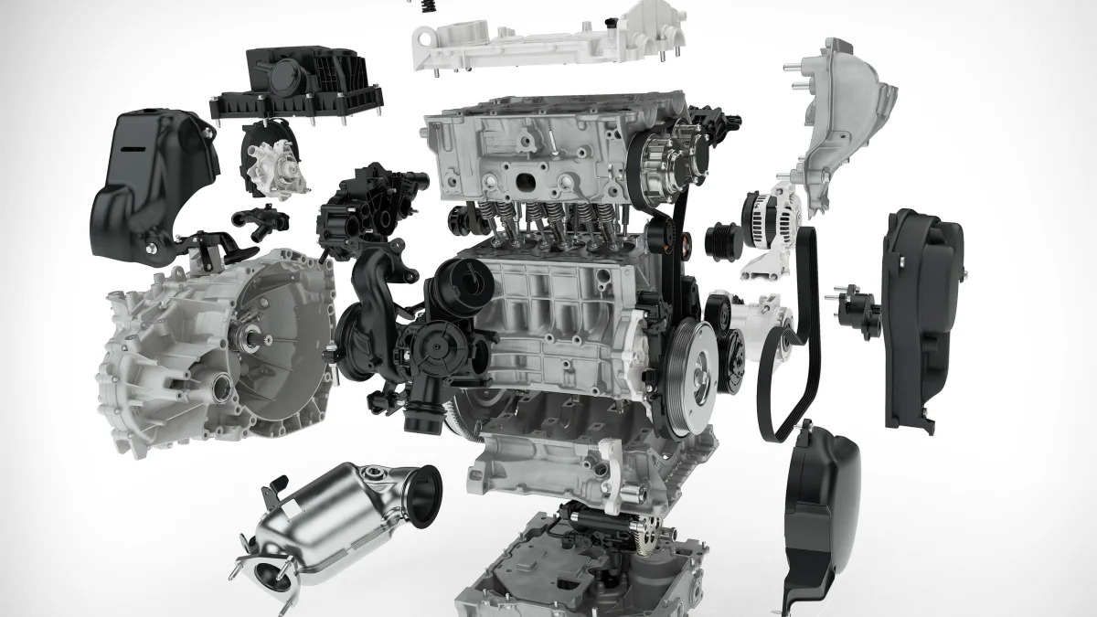 volvo 3 cylinder exploded view block head