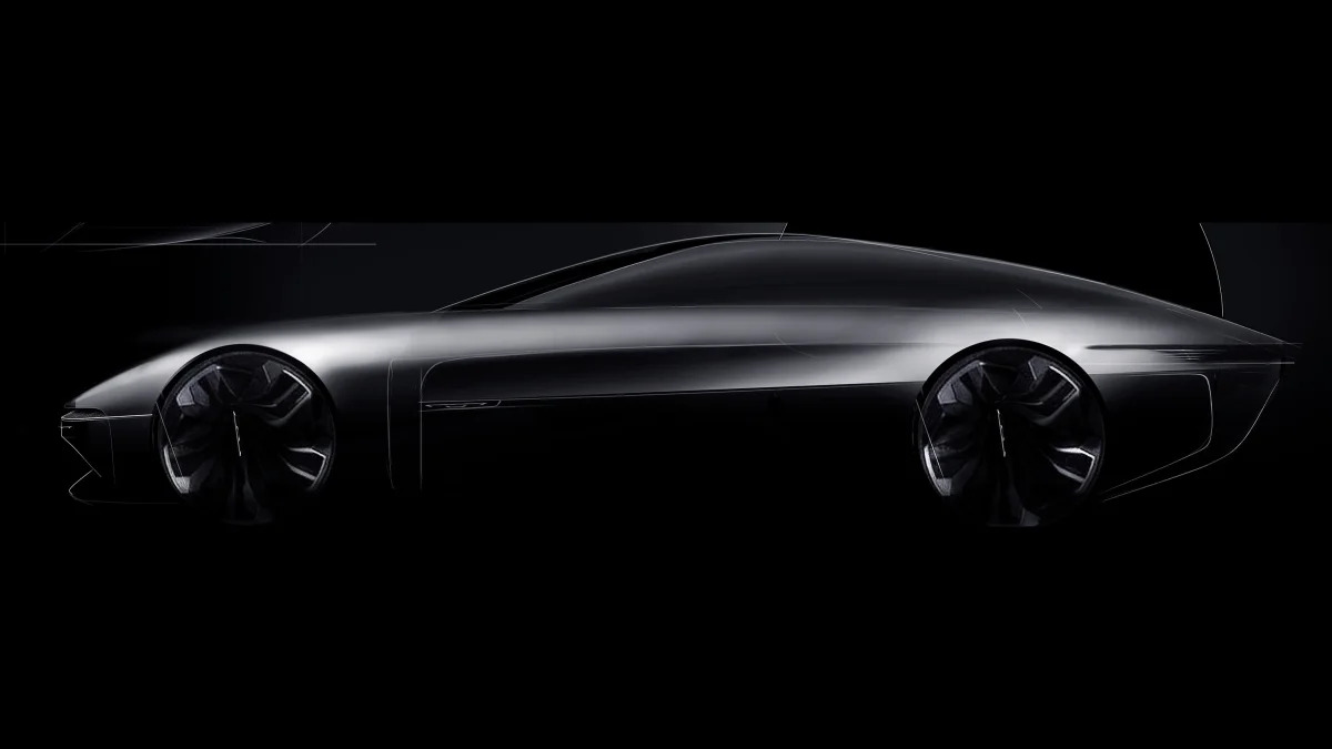 Chrysler Halcyon Concept side design sketch.
