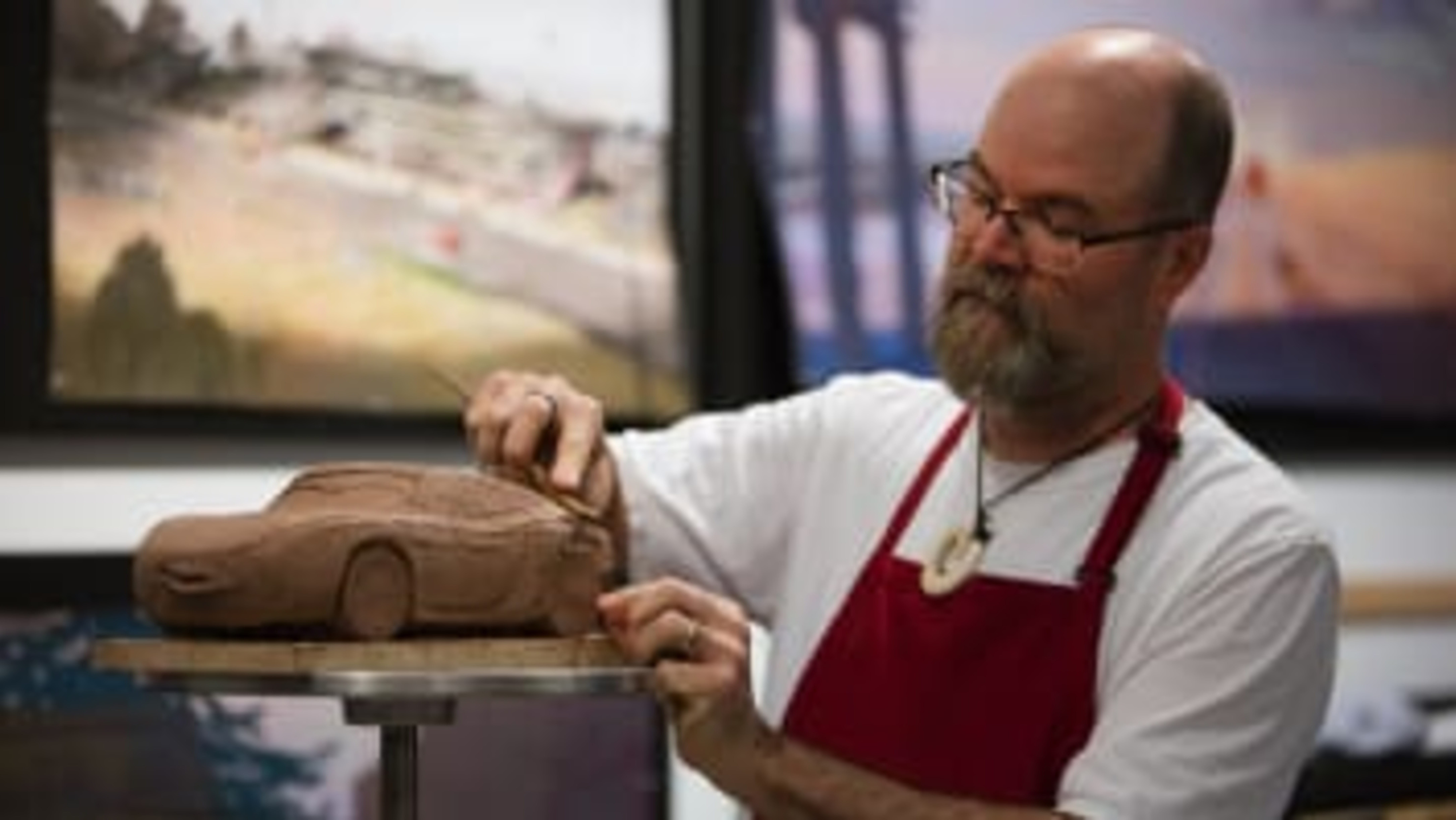 Various automotive press members visit Pixar Animation Studios and listen to presentations by "Cars 3" filmmakers, including sculptor Jerome Ranft, get a tour of Fantasy Junction and get a behind the scenes look at the film, as seen on May 10, 2017 in Emeryville, Calif. (Photo by Deborah Coleman / Pixar)