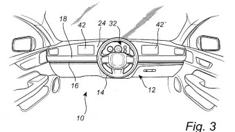 Volvo movable steering wheel patent images