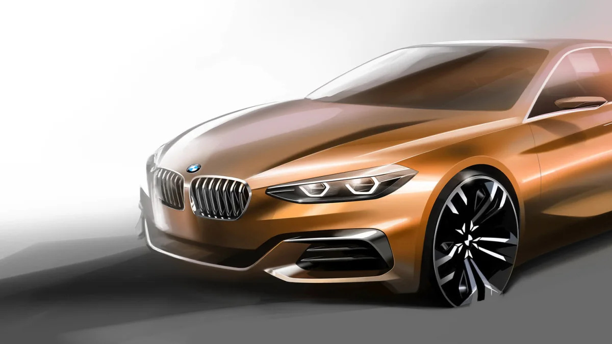 BMW Concept Compact Sedan front 3/4 rendering
