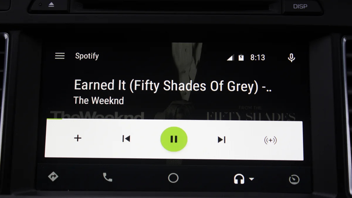 The Spotify app inside Android Auto.