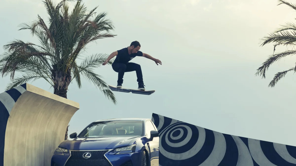 Lexus jumped by hoverboard
