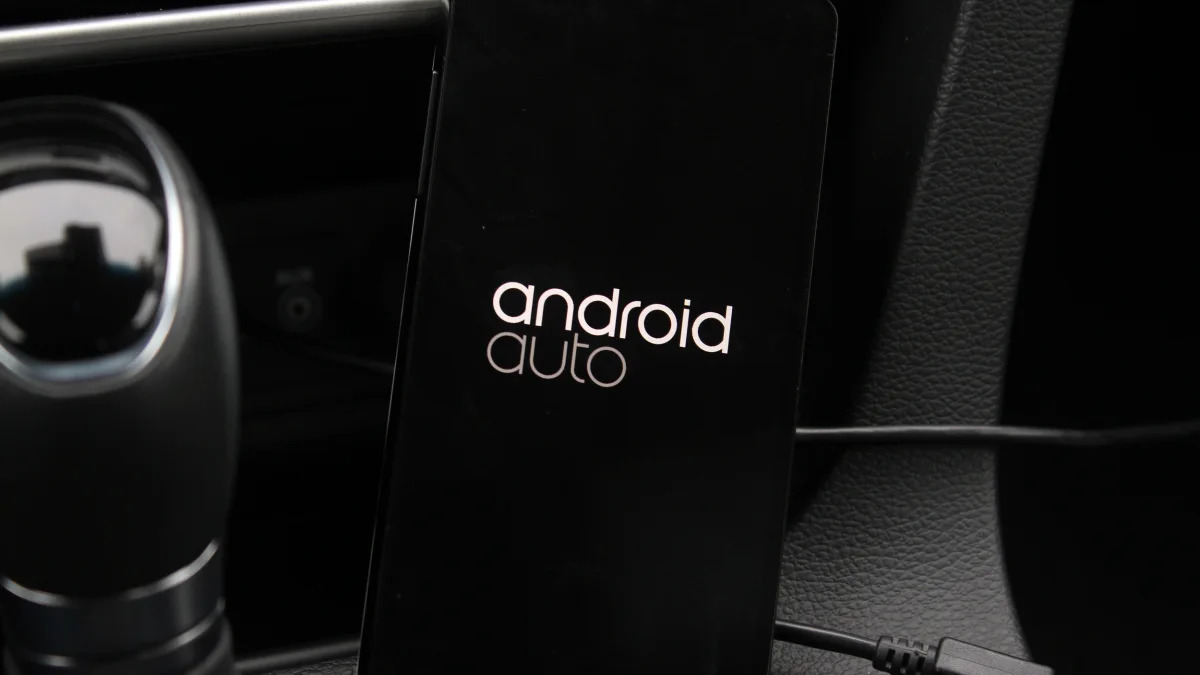 The Android Auto screen on a handset when connected to the car.
