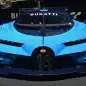 The Bugatti Vision Gran Turimso, designed for the Sony Playstation game Gran Turismo, at the 2015 Frankfurt Motor Show, front view.