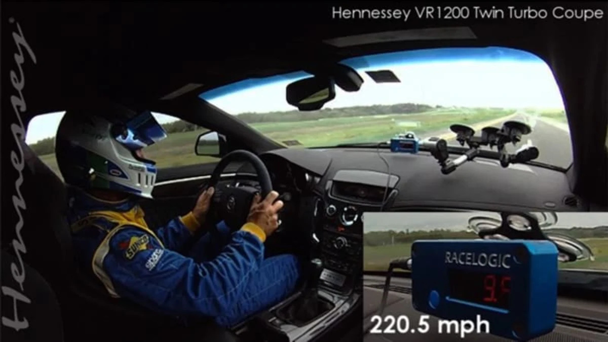 Watch Hennessey-tuned Cadillac CTS-V run over 220 mph on a Texas road