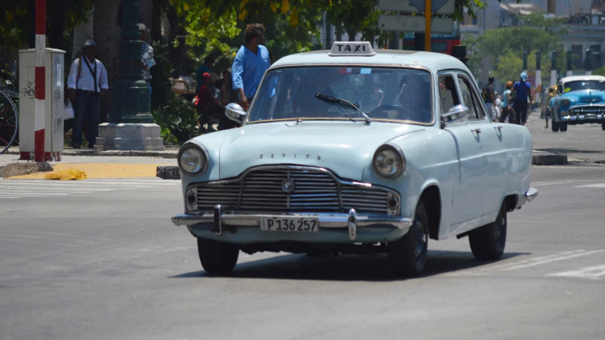havana cuba classic taxi light blue 