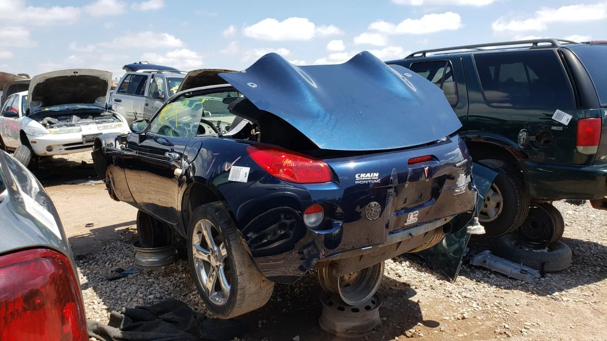 31 - 2006 Pontiac Solstice in Colorado wrecking yard - photo by Murilee Martin