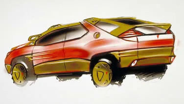 GM Design Heritage Archive shares concept sketches of the Pontiac Aztek in happier times