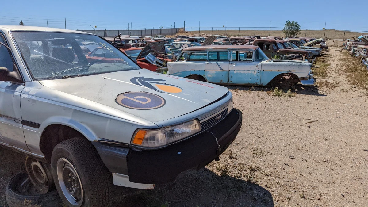 17 - 1987 Toyota Camry Station Wagon in Wyoming junkyard - Photo by Murilee Martin