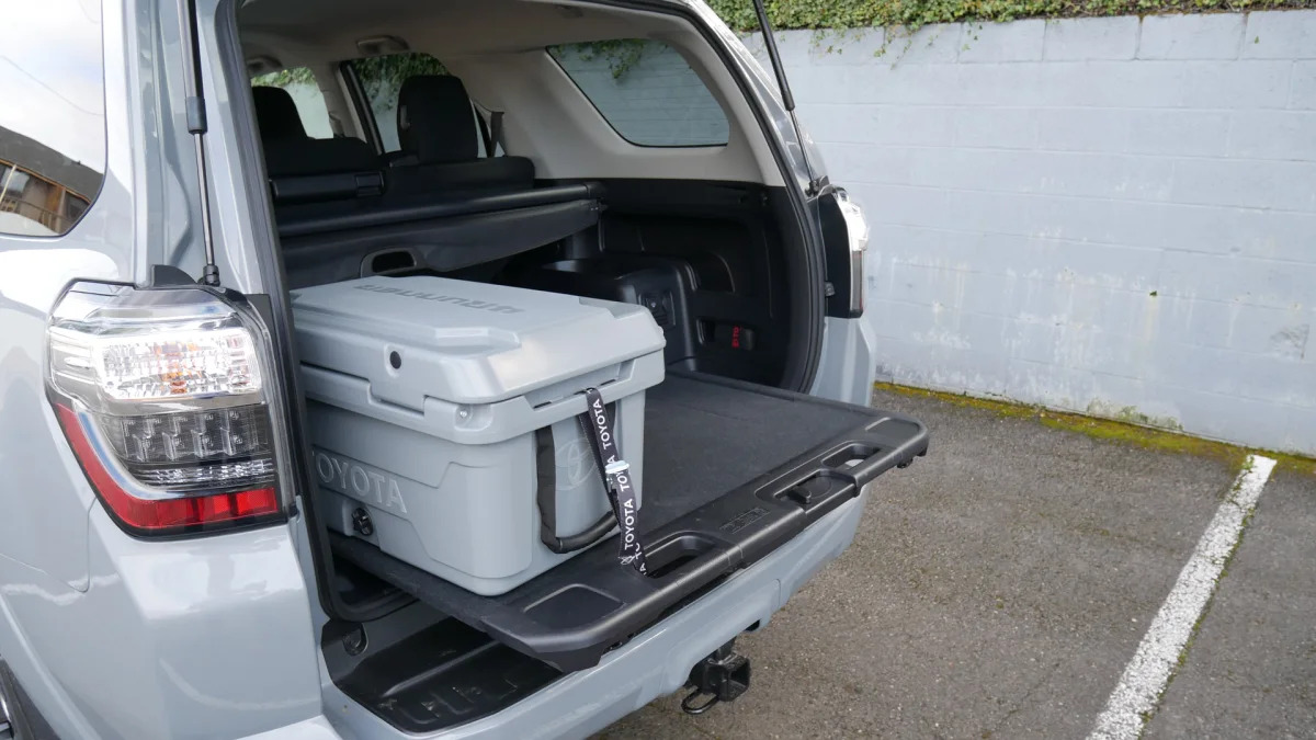 2021 Toyota 4Runner Trail Edition interior cargo tray out