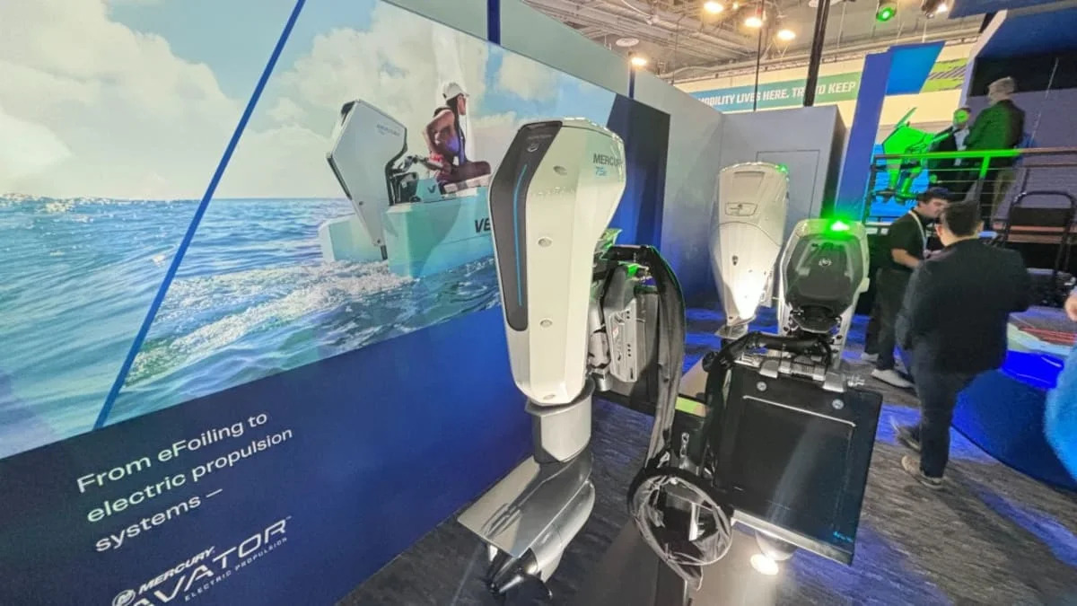 Mercury electric boat motor at CES 2024