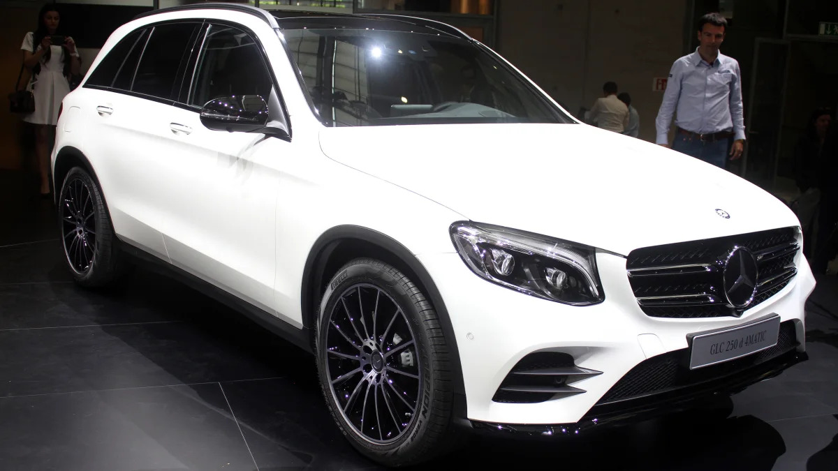 2016 Mercedes-Benz GLC 250d front three-quarter, opposite angle.