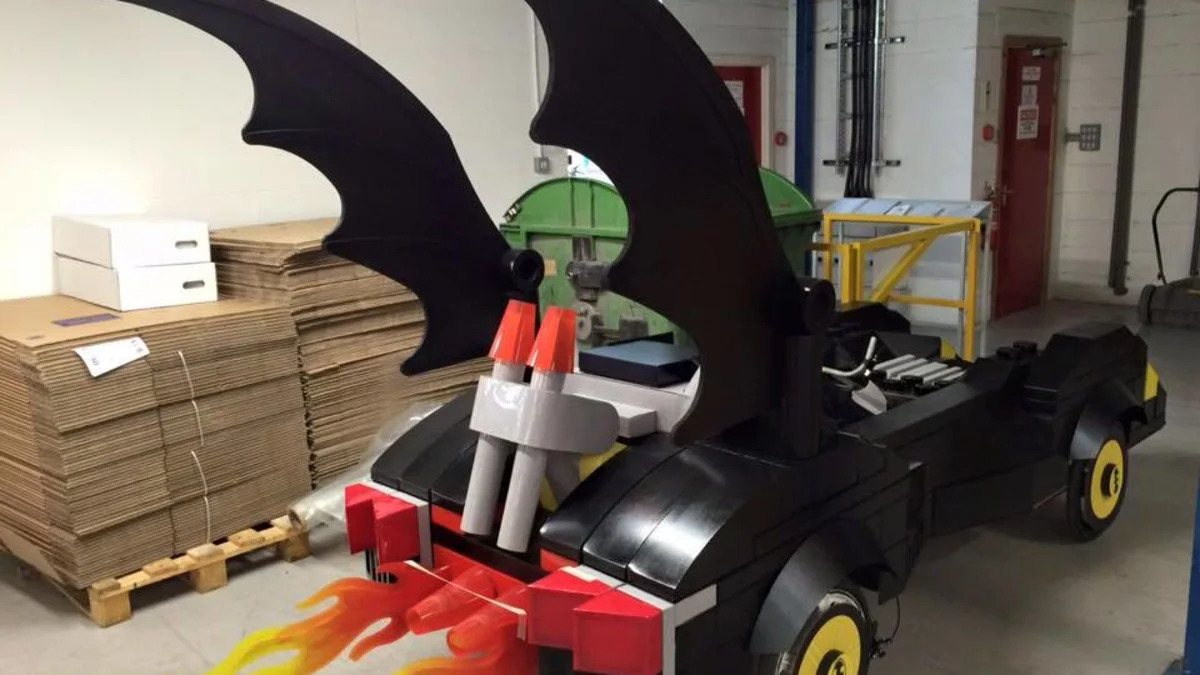 Lego Batmobile soapbox racer flames