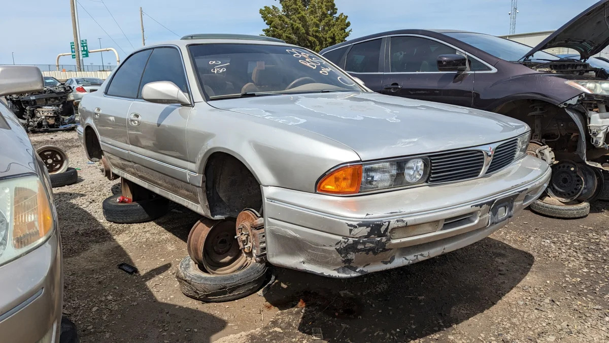 99 - 1994 Mitsubishi Diamante sedan in Oklahoma junkyard - photo by Murilee Martin