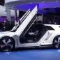 The Volkswagen Golf GTE Sport concept showed off at the 2015 Frankfurt Motor Show, front three-quarter.
