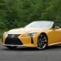 2021 Lexus LC 500 Convertible roof down front three quarter low