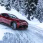 Ferrari Purosangue action snow hairpin