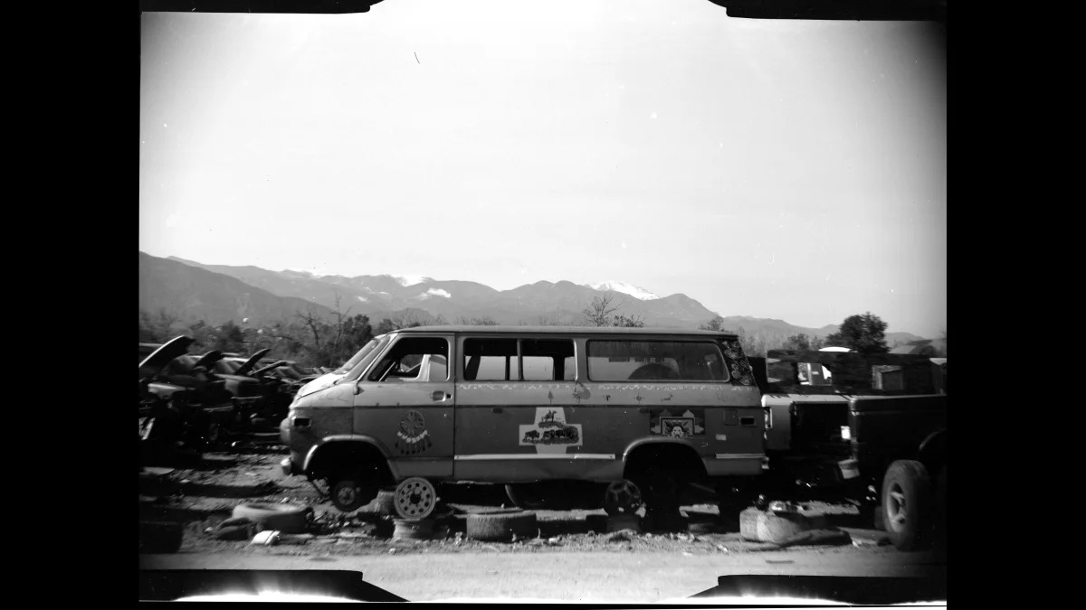 98 - 1976 Chevrolet Van in Colorado junkyard - photo by Murilee Martin