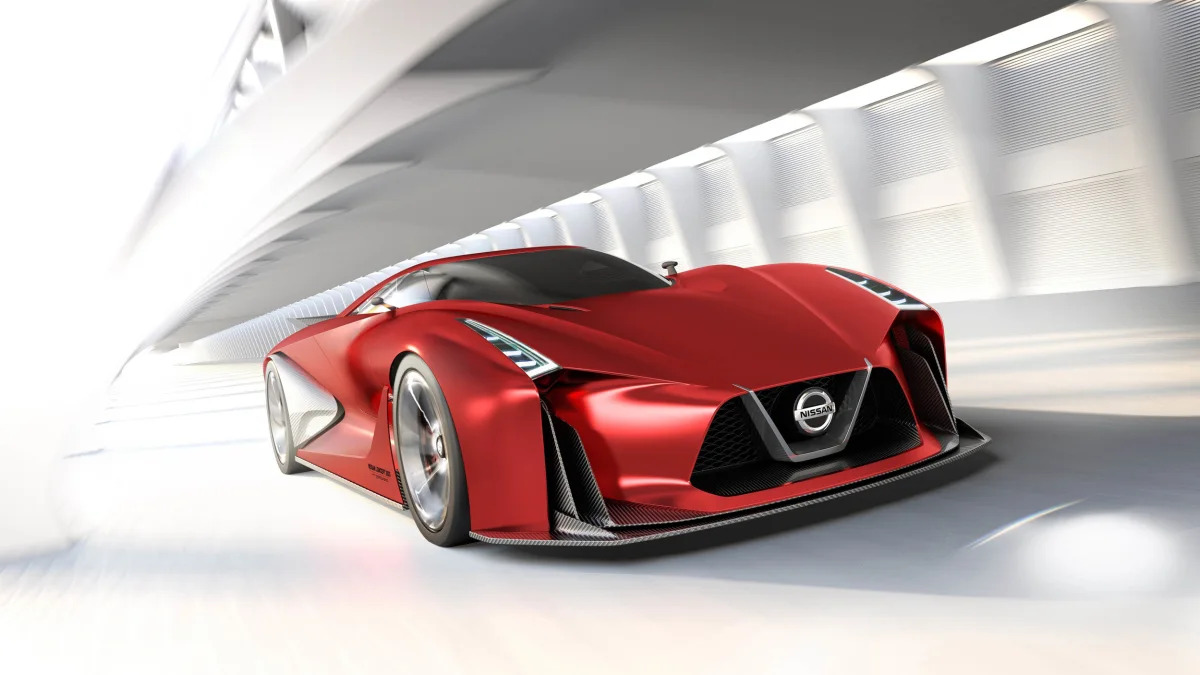 Nissan Concept 2020 Vision Gran Turismo red sketch front 3/4