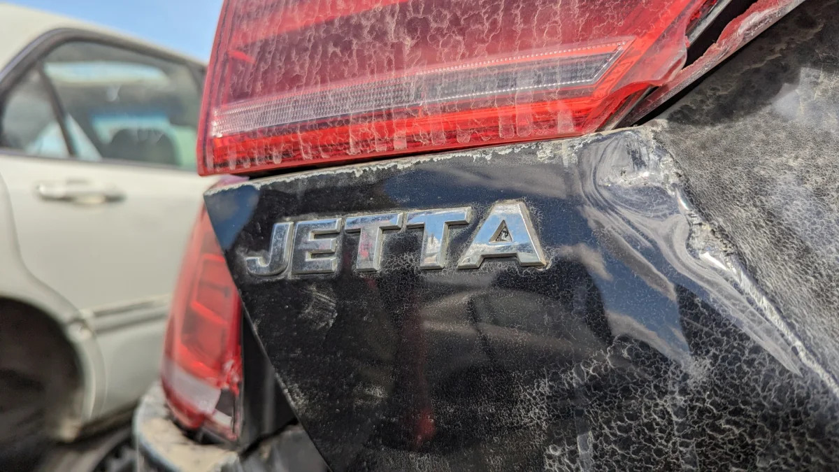 06 - 2013 Volkswagen Jetta Hybrid in California junkyard - photo by Murilee Martin