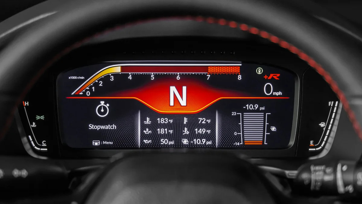 2023 Honda Civic Type R track gauges