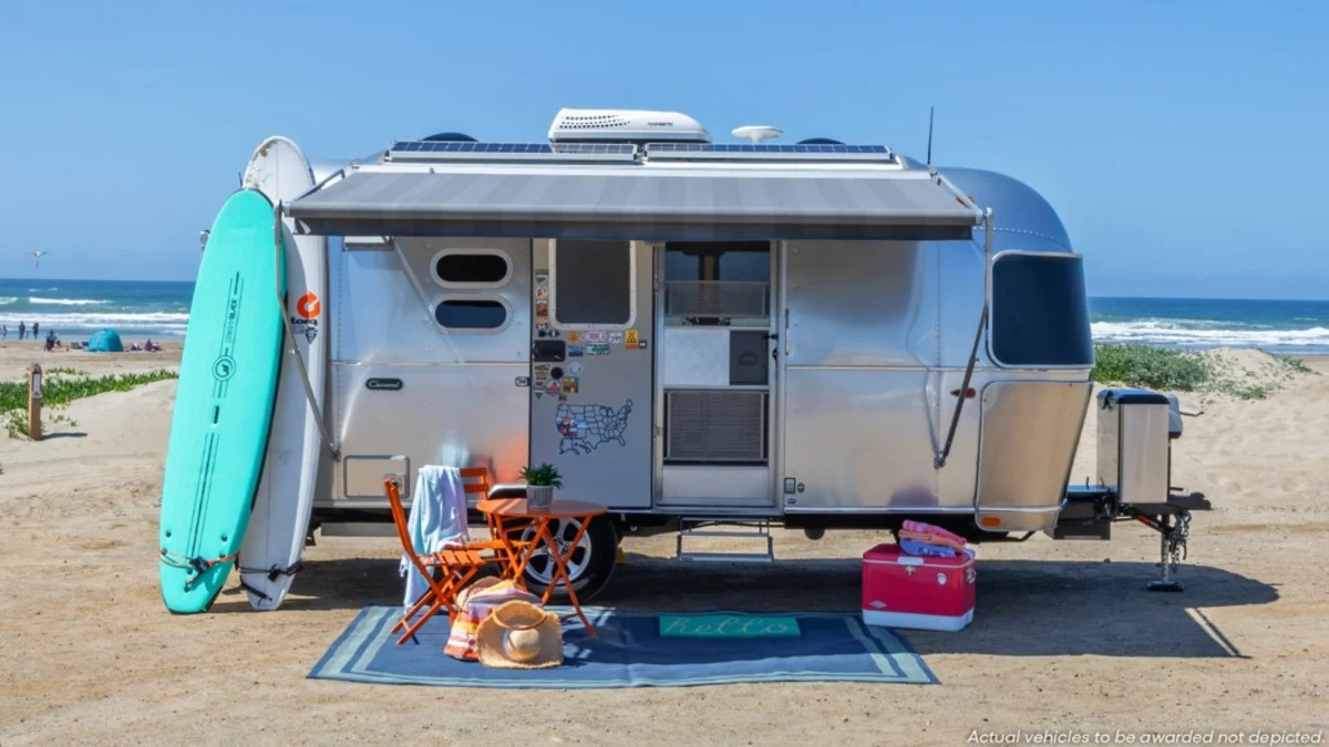 Win the ultimate glamping package: an Airstream Caravel and a Ram 1500