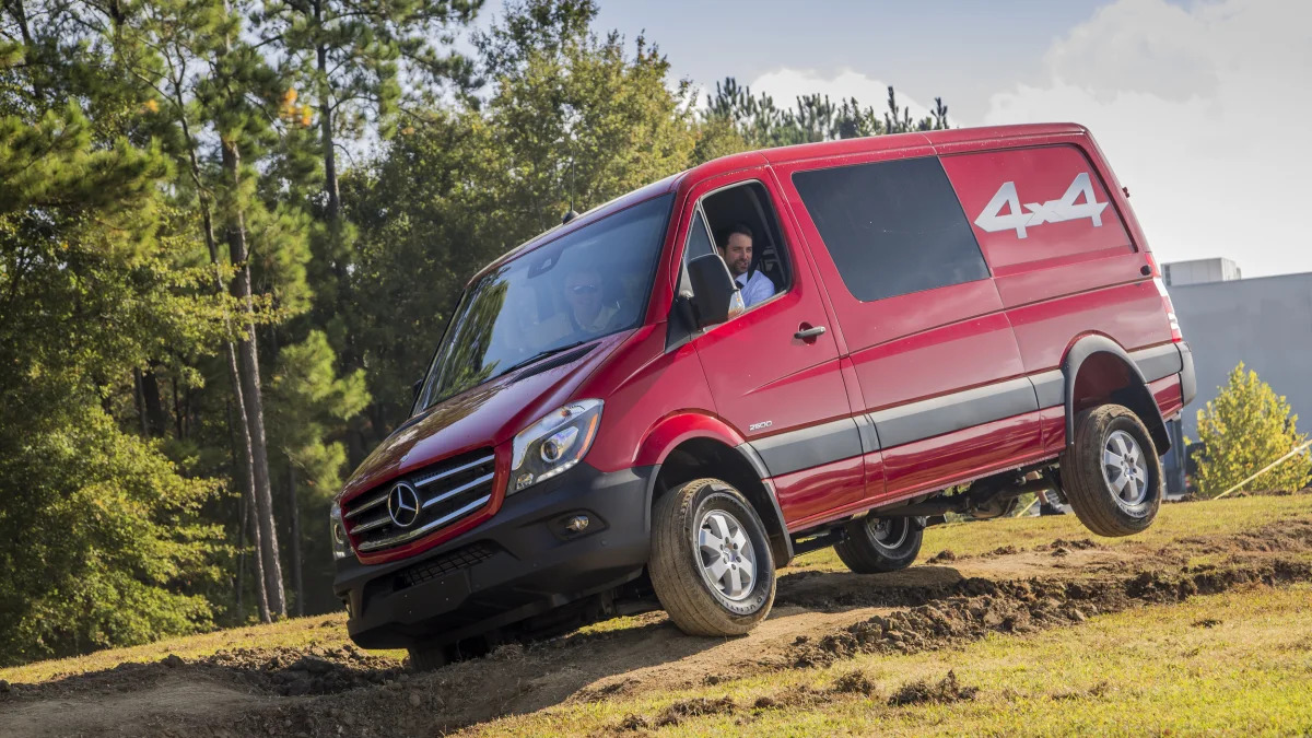 Mercedes Sprinter 4x4 in red off road