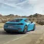 Porsche 718 Cayman rear 3/4 blue