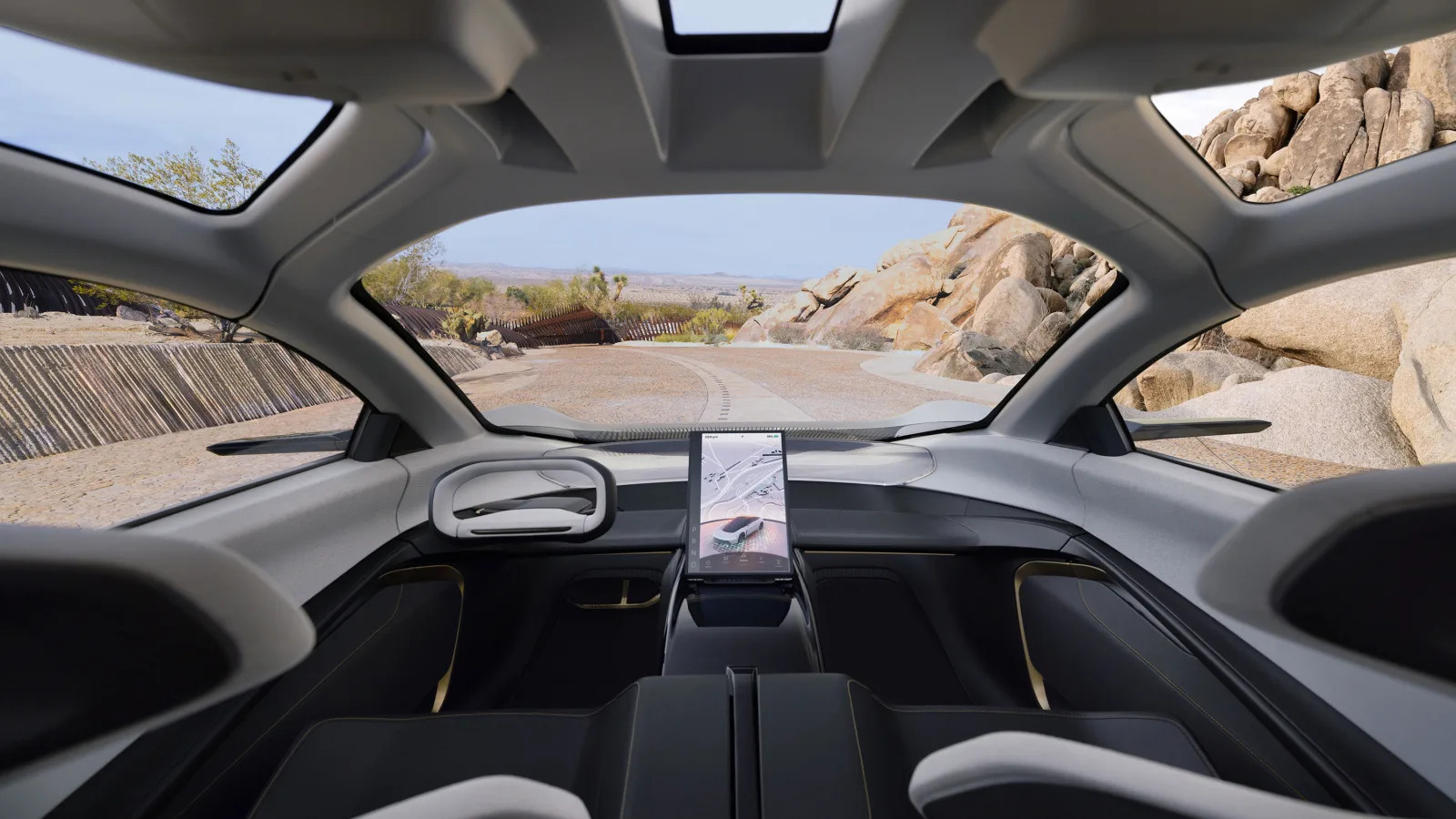 The interior of the Chrysler Halcyon Concept is an immersive env