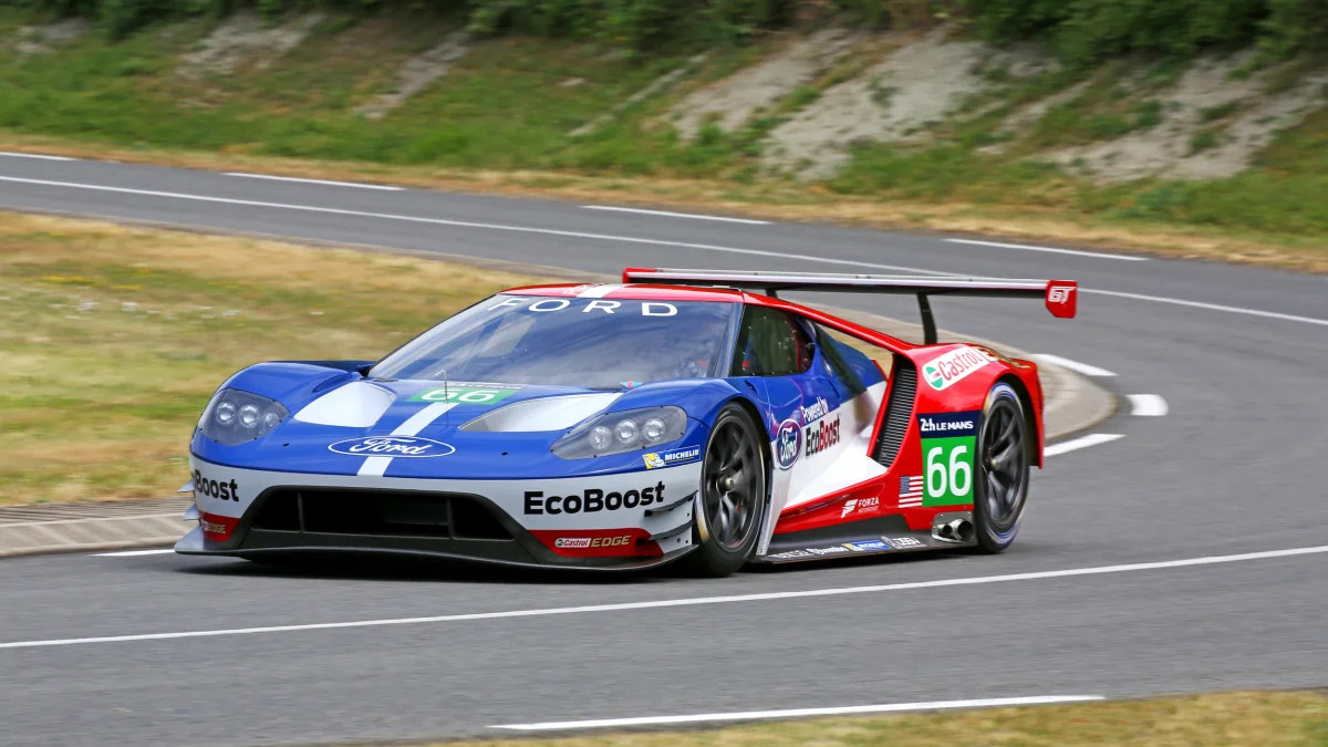 Ford GT LM GTE Pro on track front 3/4