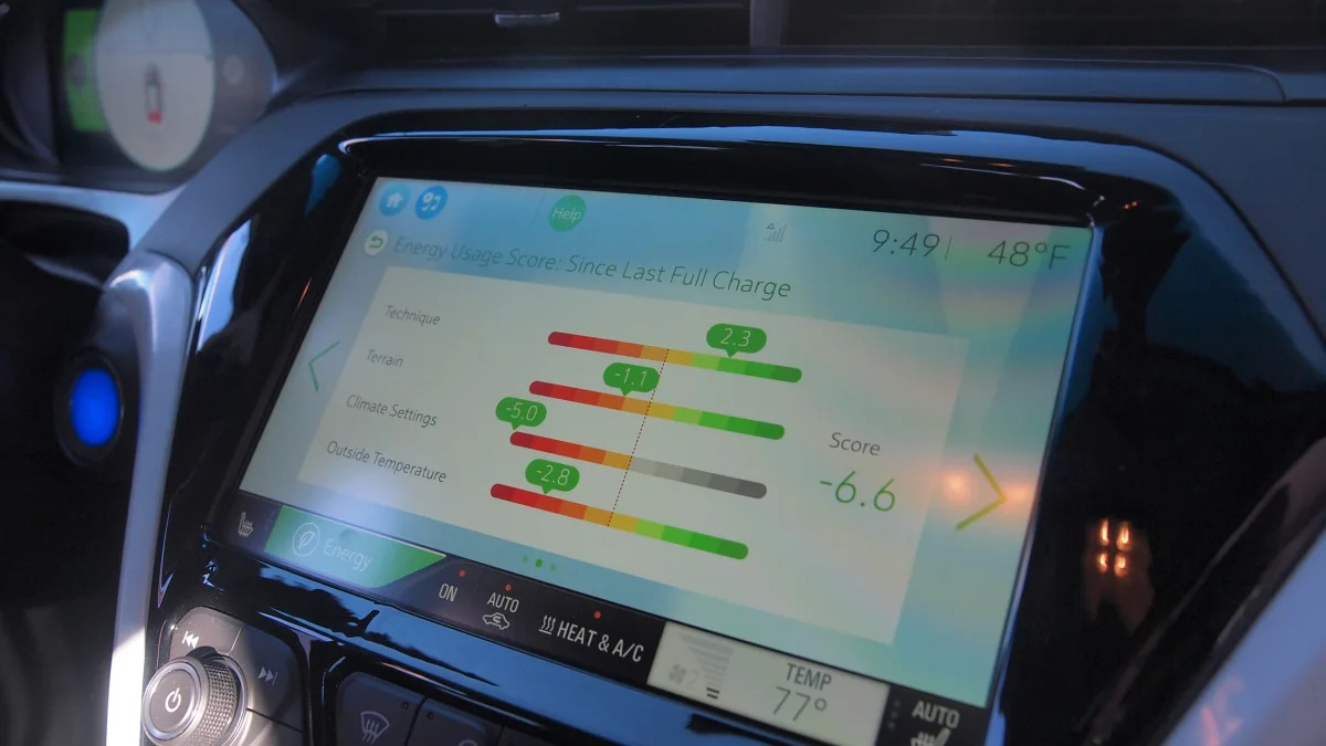 Chevy Bolt Prototype screen in Las Vegas during CES 2016.