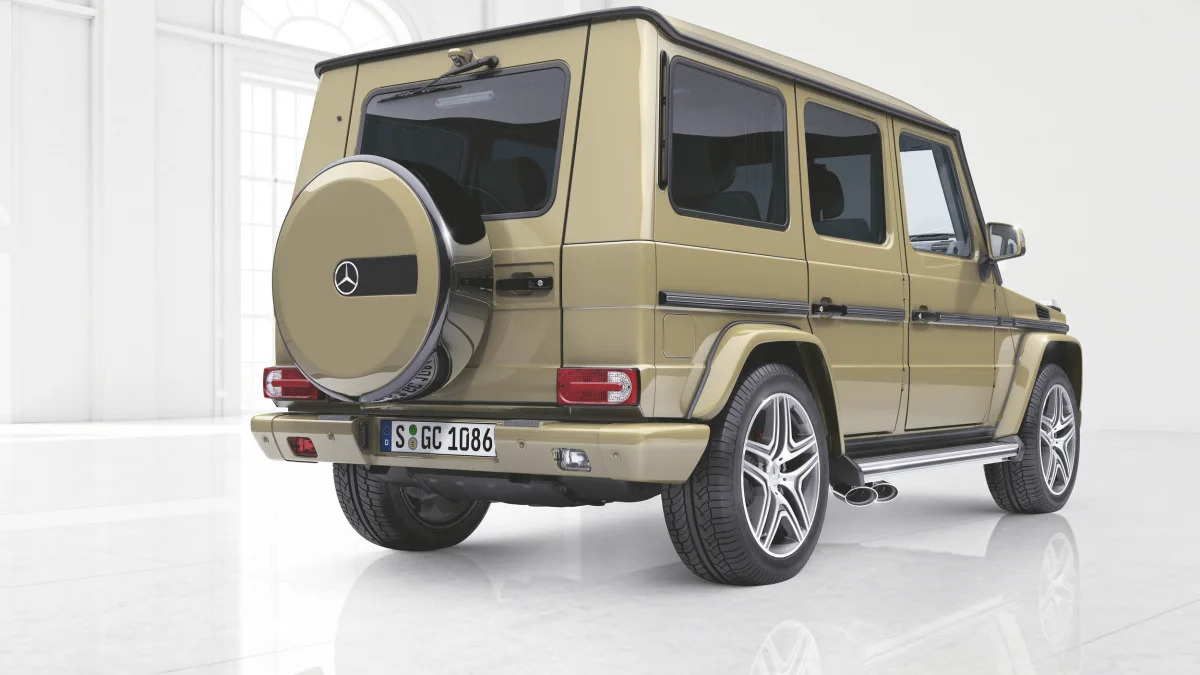 Mercedes-Benz G-Glass exterior with Designer Manufaktur options, rear three-quarter.