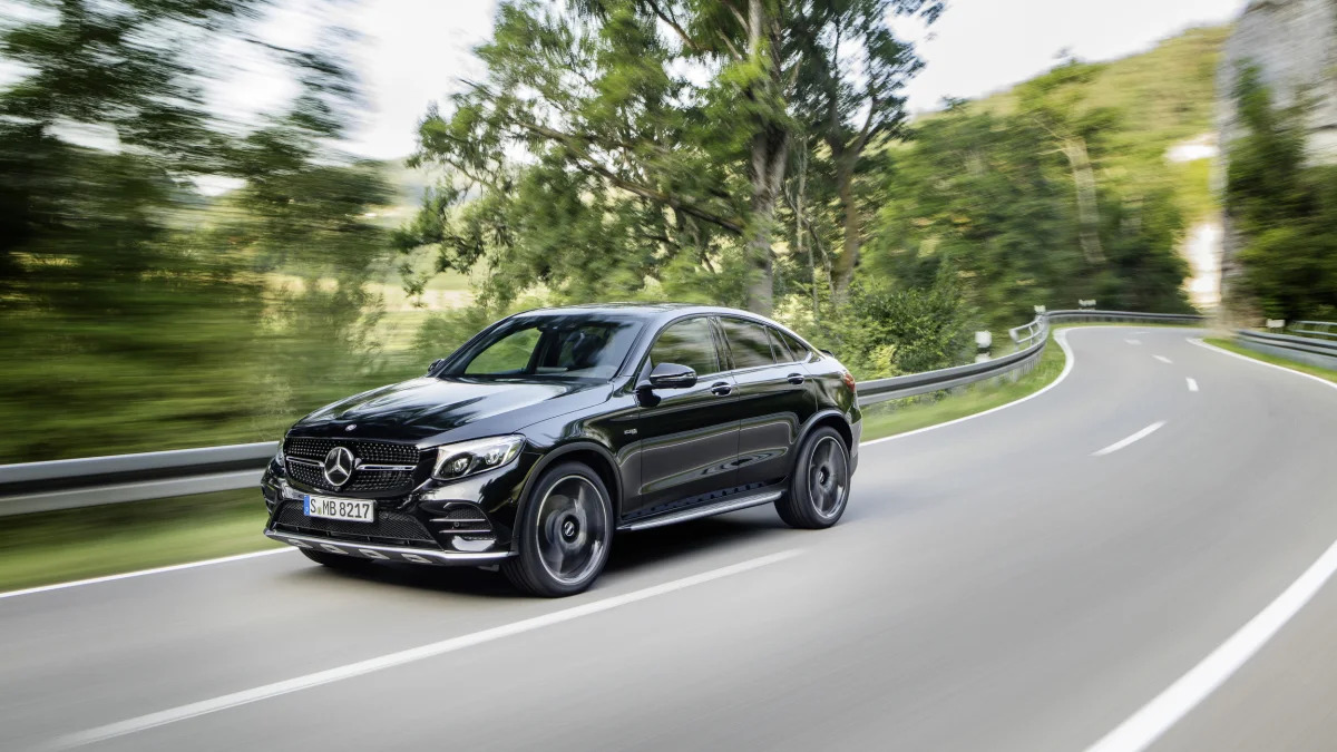 Mercedes-AMG GLC43 Coupe Driving Front End Exterior 