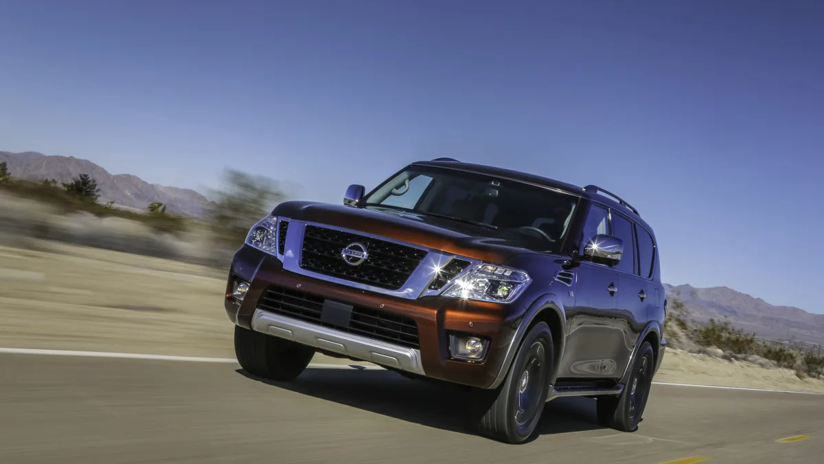2017 nissan armada front on the road