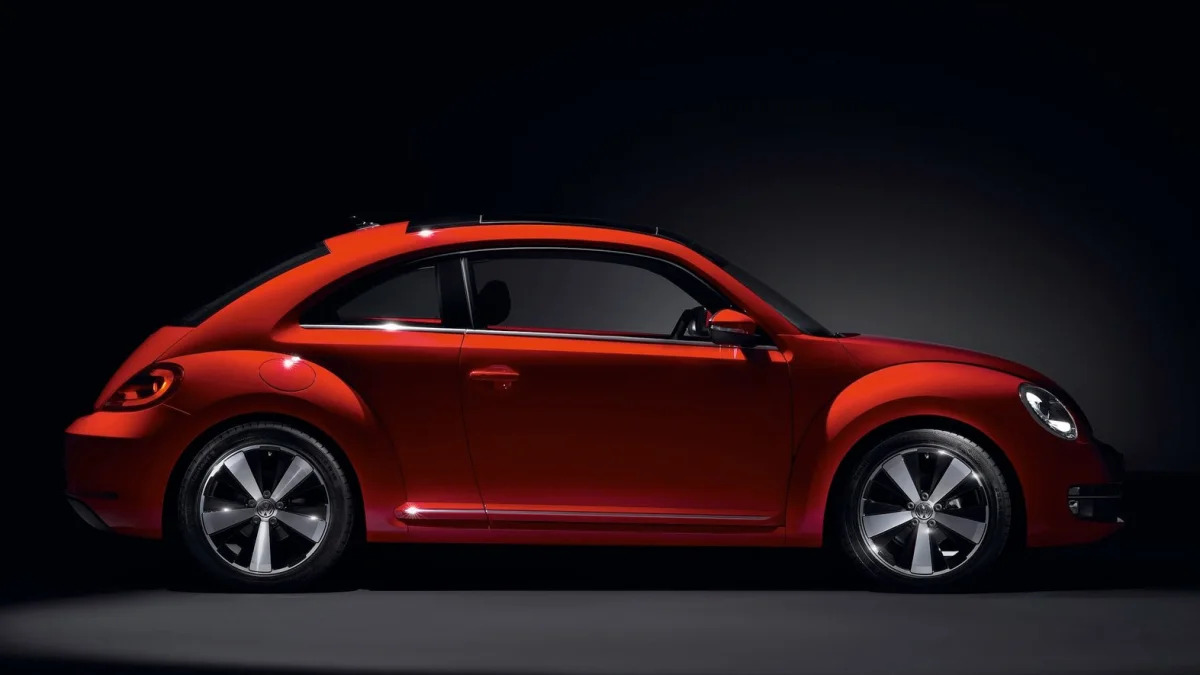 VW Beetle profile in red