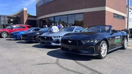 Ford Mustang donation event at Gene Butman Ford