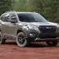 2022 Subaru Forester Wilderness front three quarter on red dirt