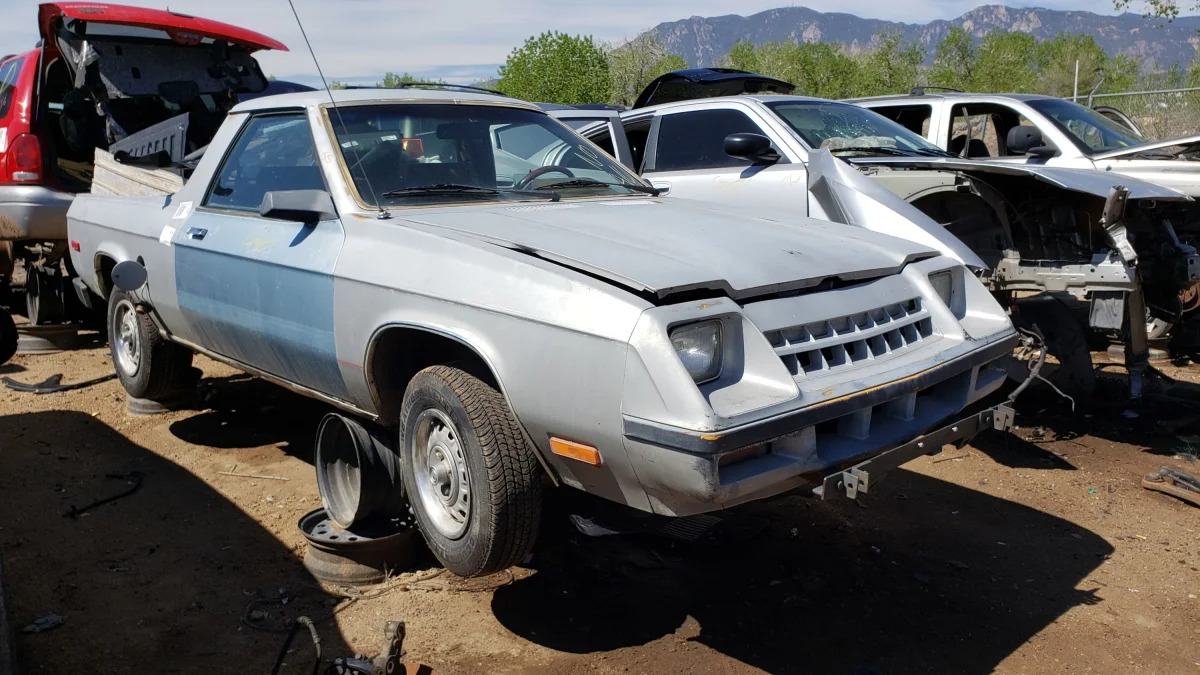06 - 1983 Plymouth Scamp in Colorado Junkyard - photo by Murilee Martin