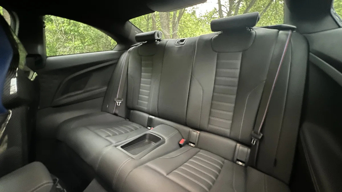 2023 BMW M2 - rear seats, no cupholders in sight