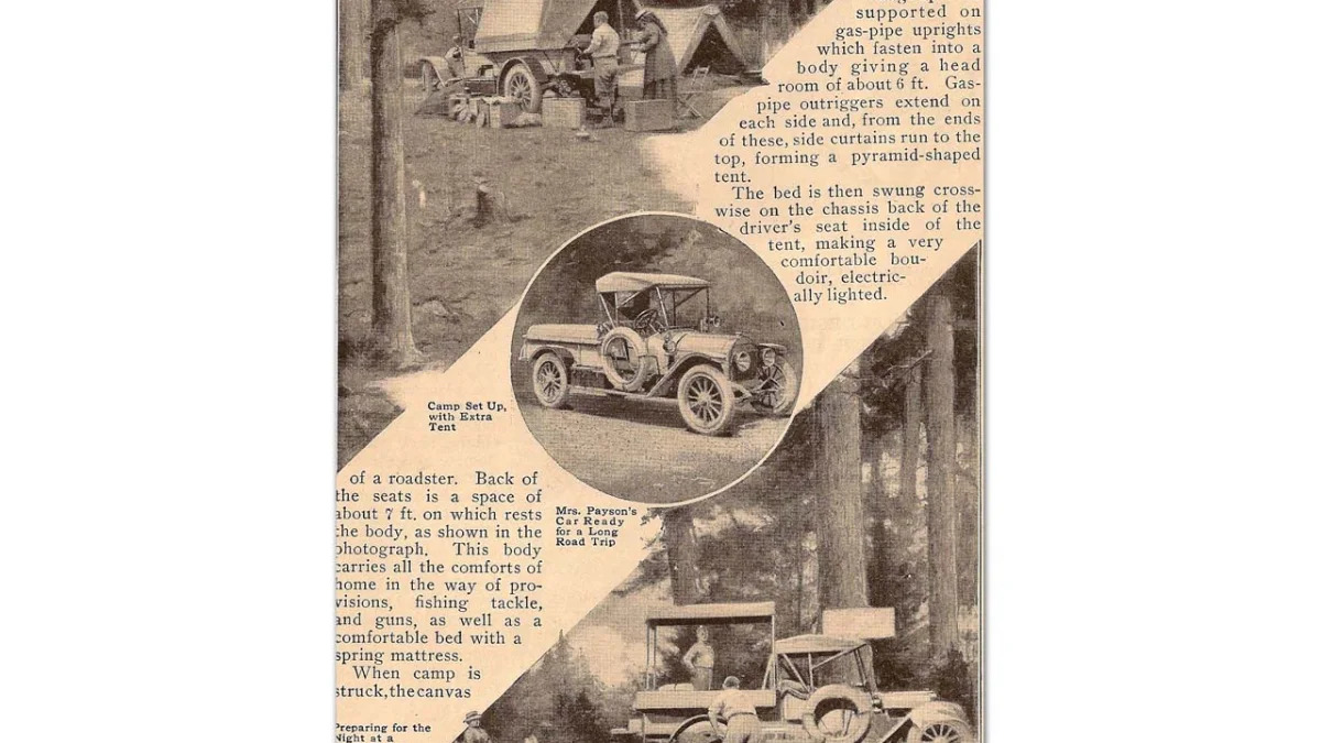 Popular Mechanics ad for Pop-Up Camper, circa 1910