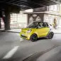 The 2016 Smart Fortwo Cabriolet, front three-quarter dynamic.