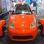 Elio Motors orange trike front view