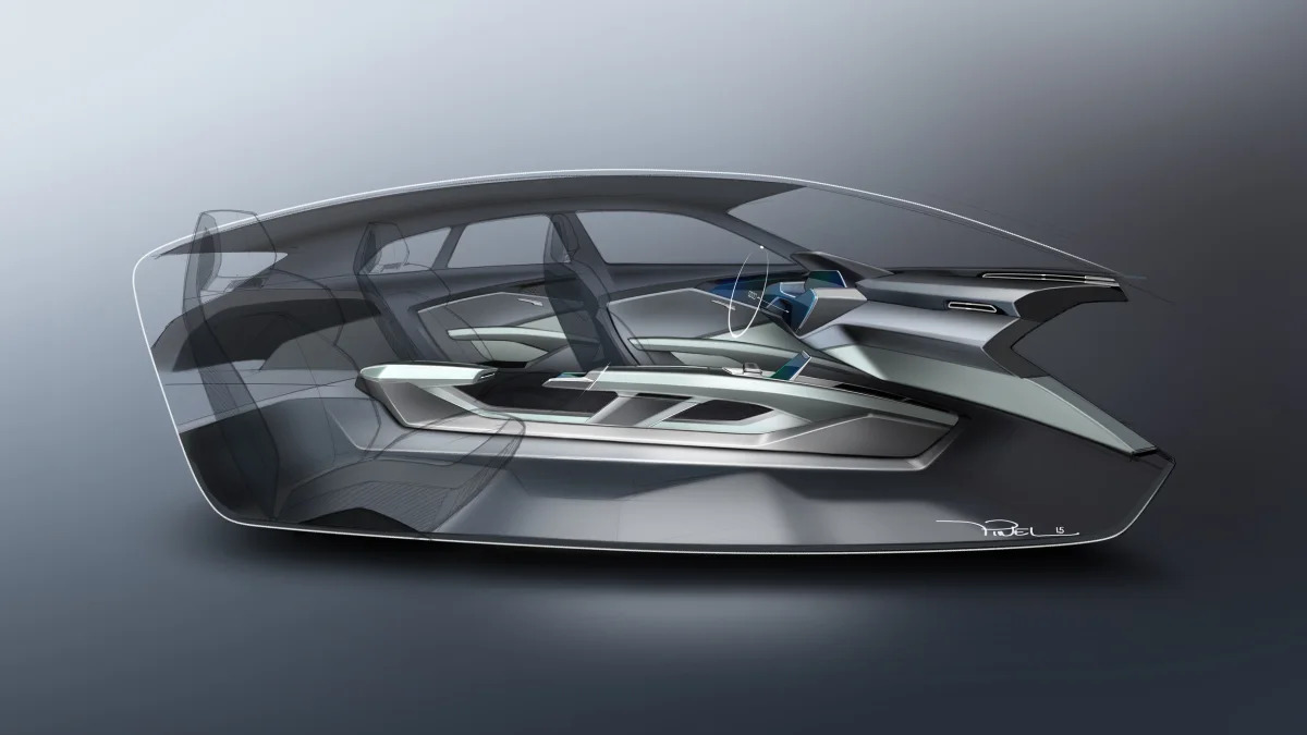 Audi e-tron quattro concept interior sketch