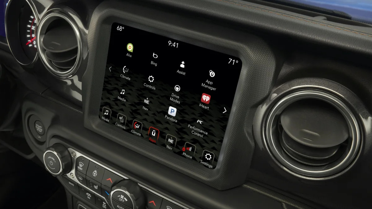 The Uconnect system with 8.4-inch screen is standard on the Jeep® Wrangler Rubicon 392.