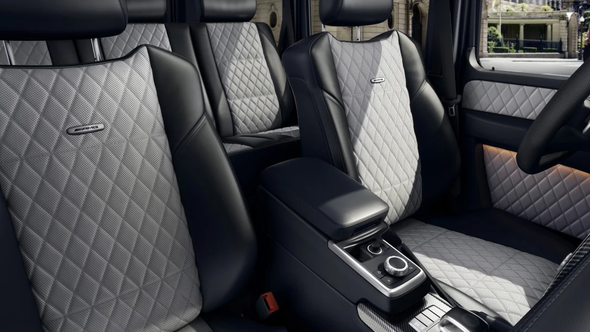 Mercedes-AMG G63 interior seats grey gray leather quilted