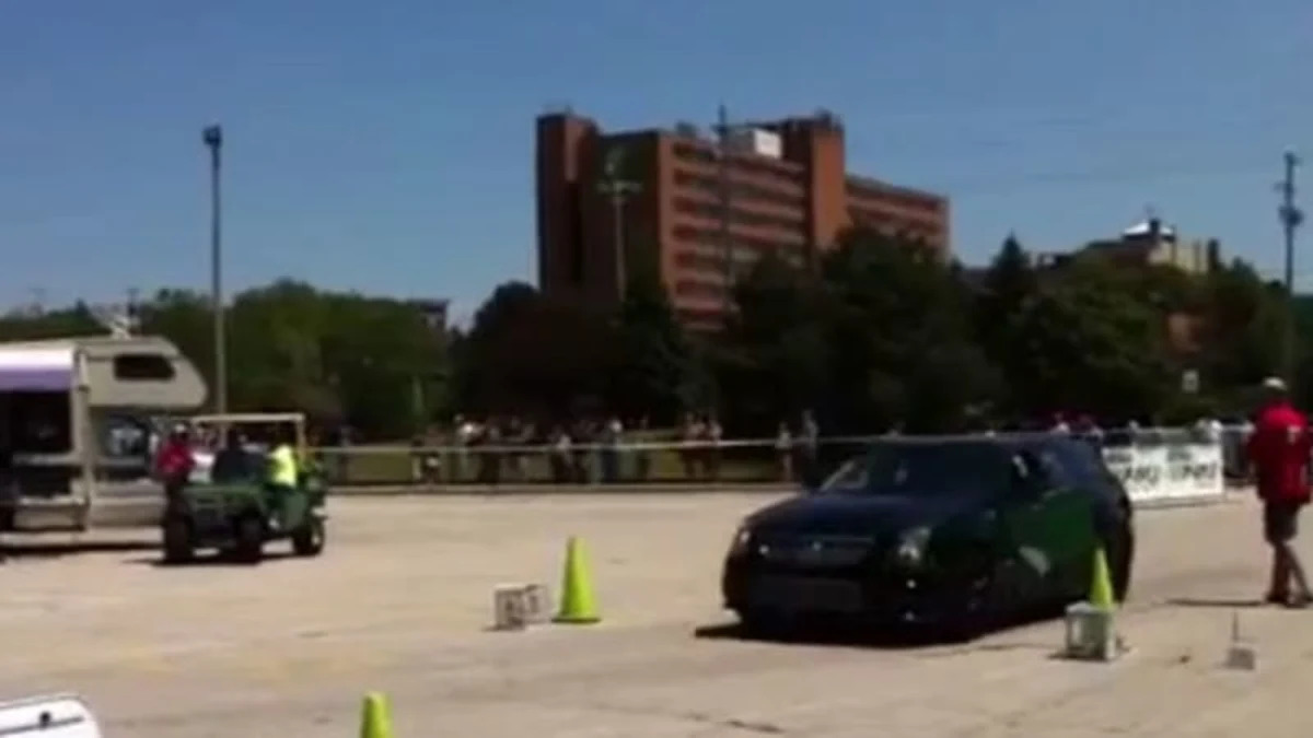 Watch GM engineer's Cadillac CTS-V wagon blow its airbag during autocross run