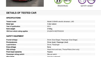 Tesla Model S Euro NCAP Crast Test Details