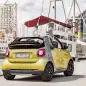 The 2016 Smart Fortwo Cabriolet, rear three-quarter static.